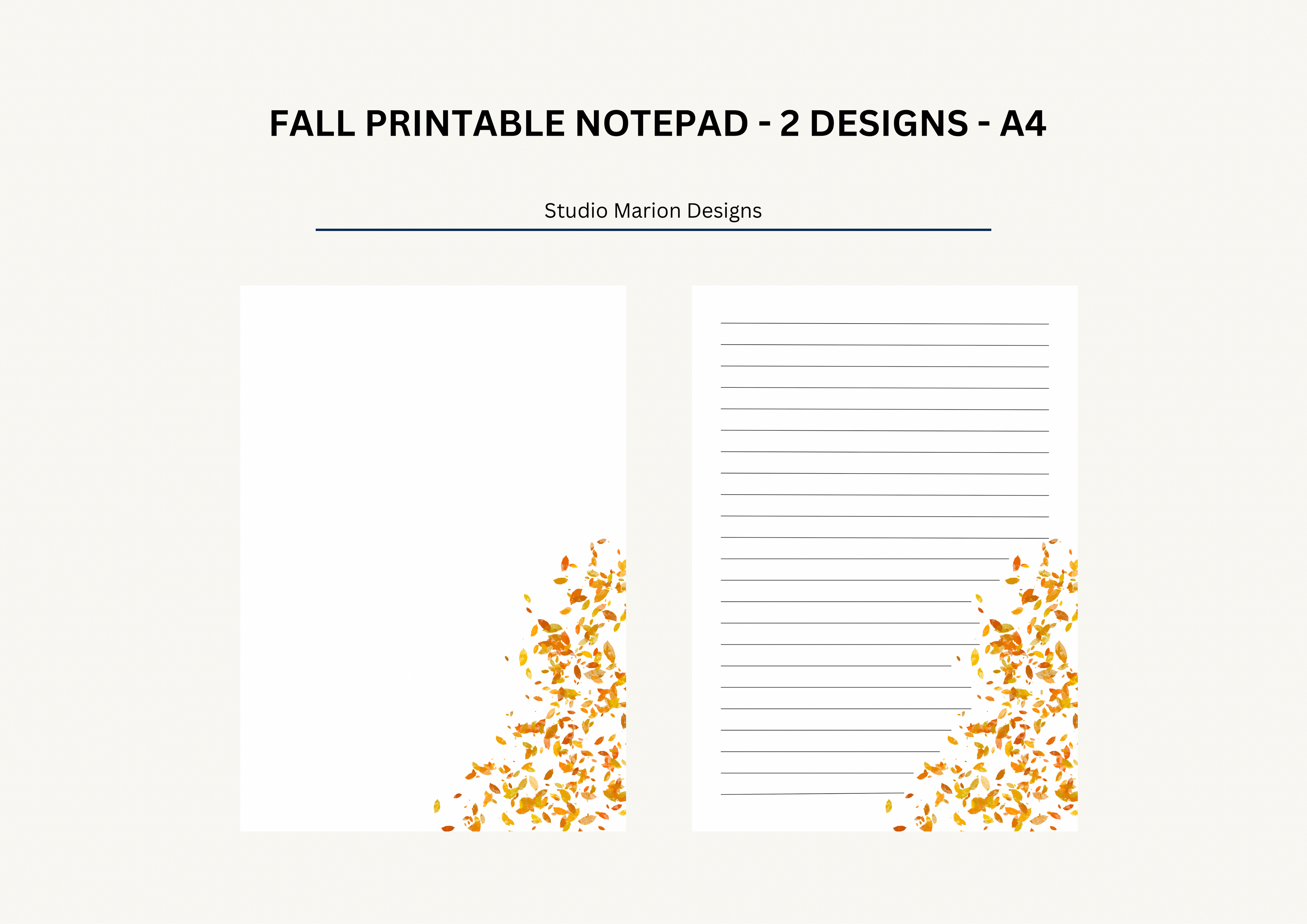 Fall Printable NotePad A4