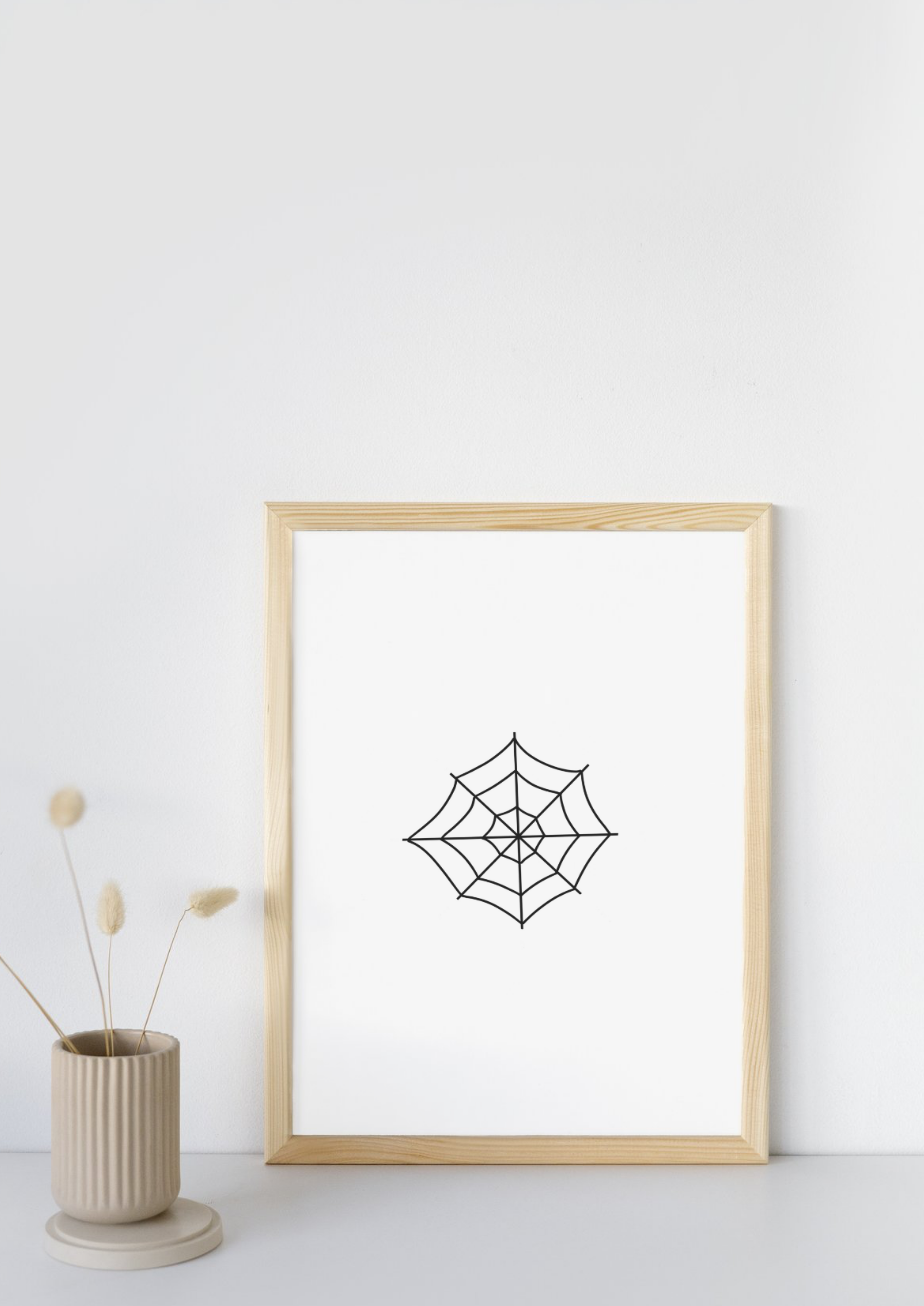 Minimal Halloween Spiderweb Wall Art Decor A4