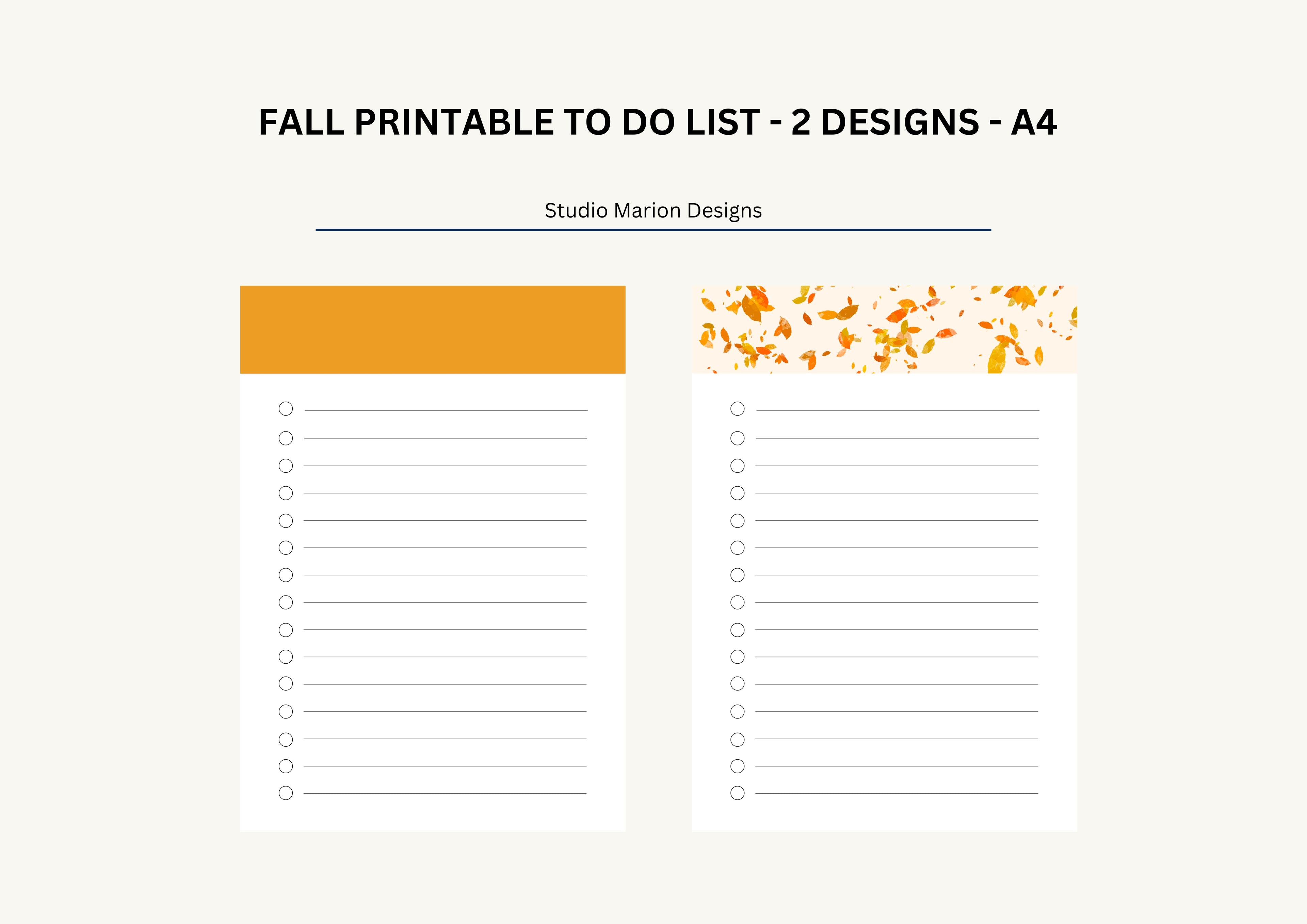 Fall Themed Printable To Do List A4