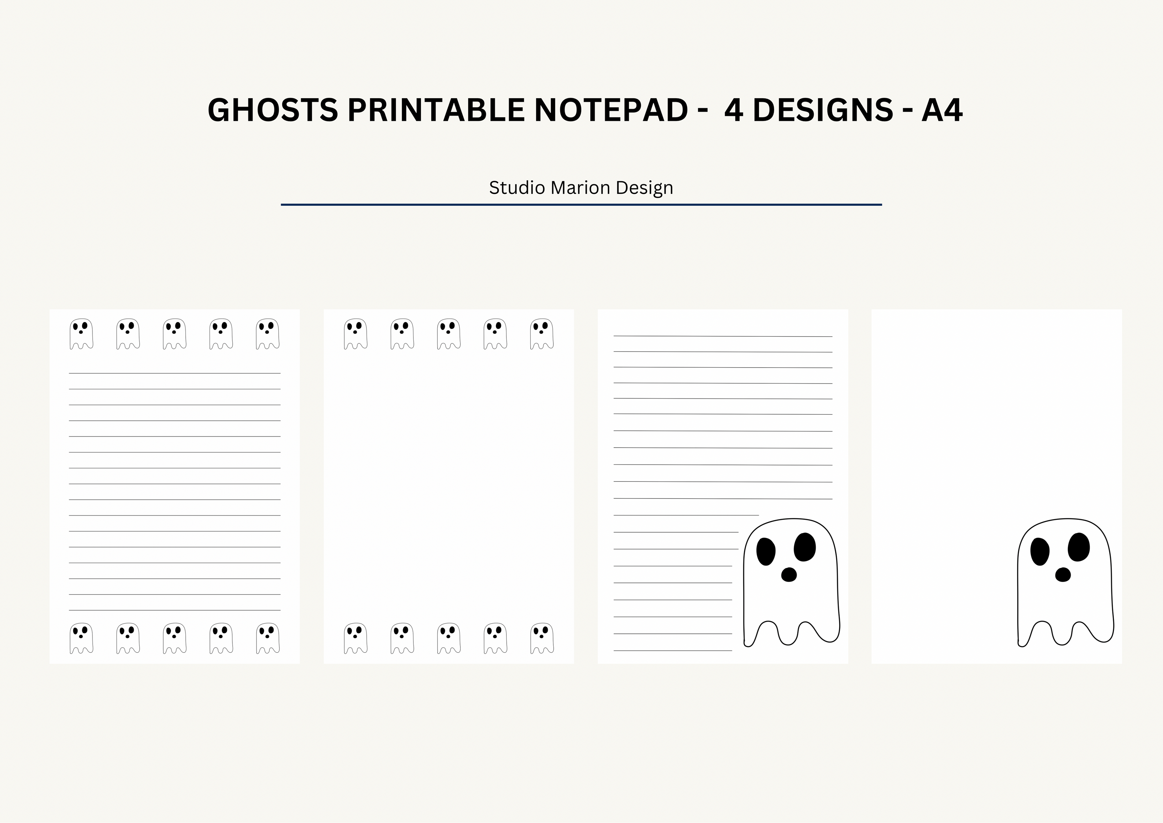 Ghosts Printable NotePad A4